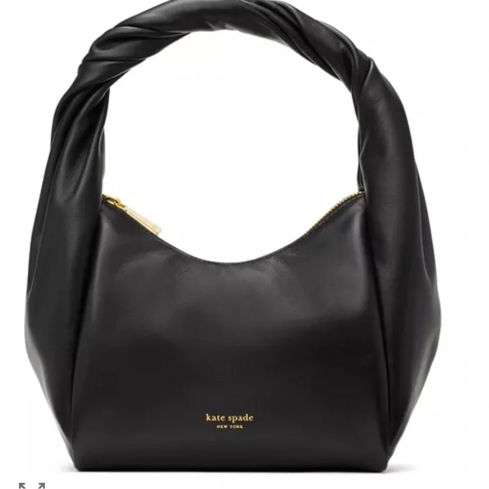 Kate spade black leather twill handbag